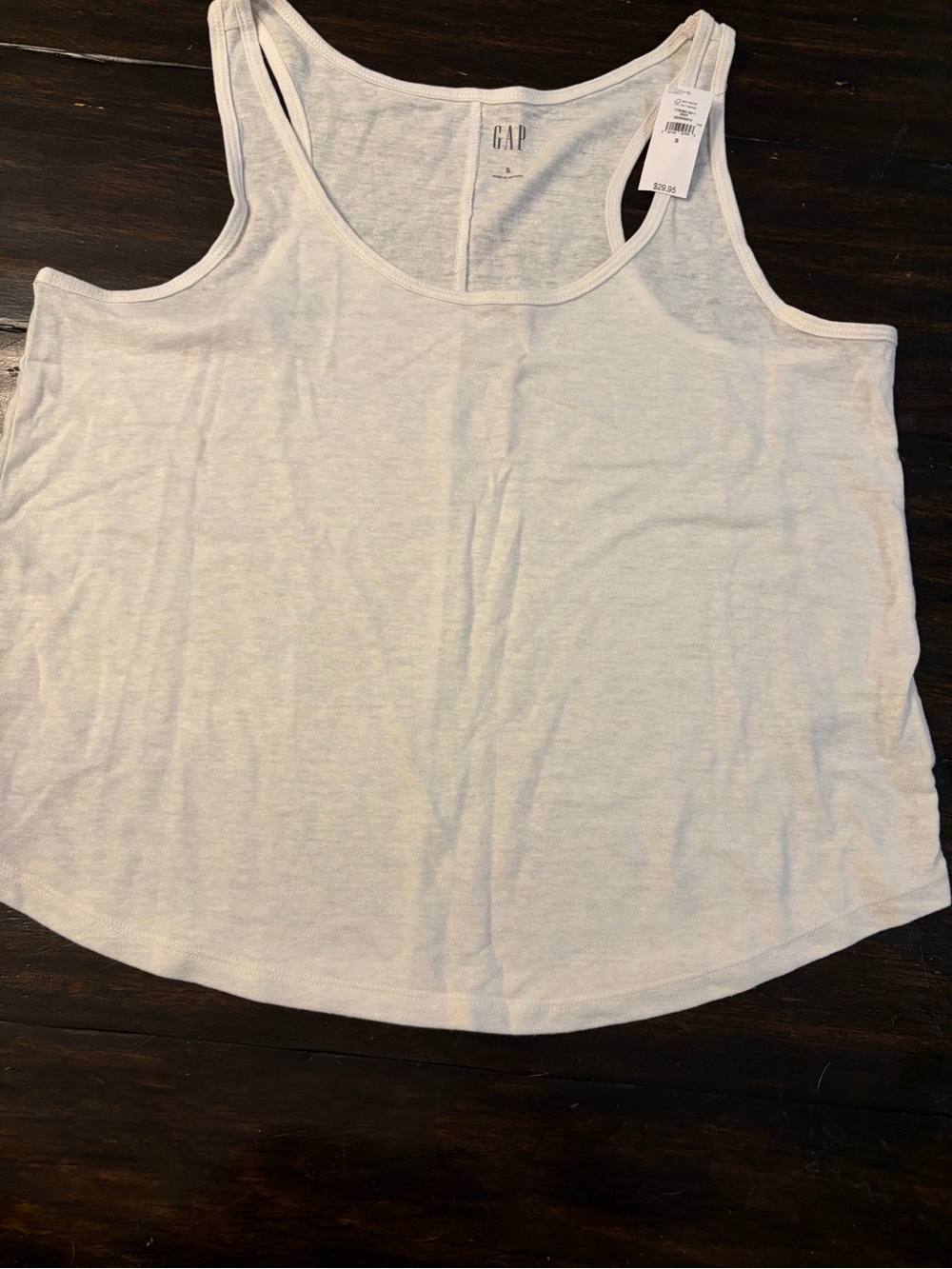 NWT ✨ GAP Women's White linen blend Scoop Neck Tank Top size Small